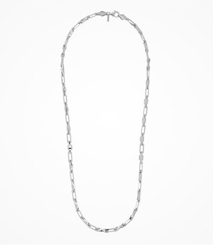 Desmos Mens Rhodium Plated Max Necklace 22"