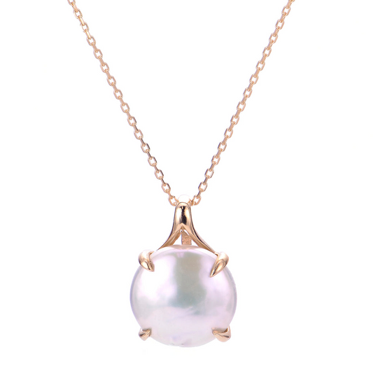 Imperial Pearl 14K Yellow Gold Coin Freshwater Pearl Necklace