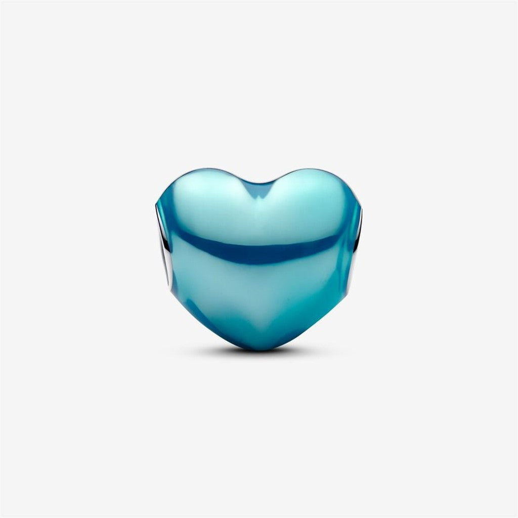 Pandora Moments Metallic Sky Blue Heart Charm