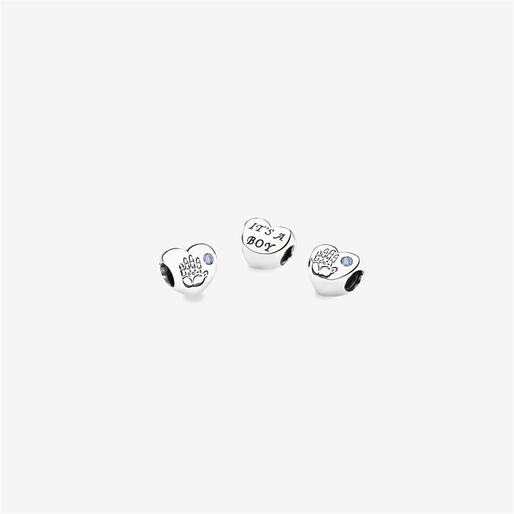 Pandora Moments Baby Boy Handprint Heart Charm