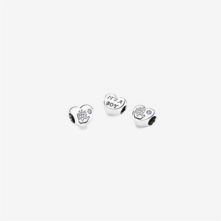 Pandora Moments Baby Boy Handprint Heart Charm