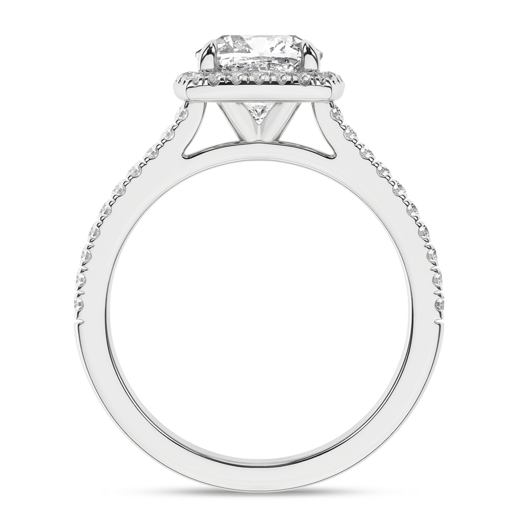 14K Gold 2.25 CTW Lab Grown Diamond Classic Cushion Cut Halo Engagement Ring
