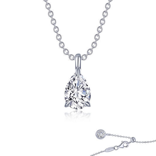 LaFonn Ladies 2 CTW Simulated Diamond Pear-Shaped Solitaire Necklace