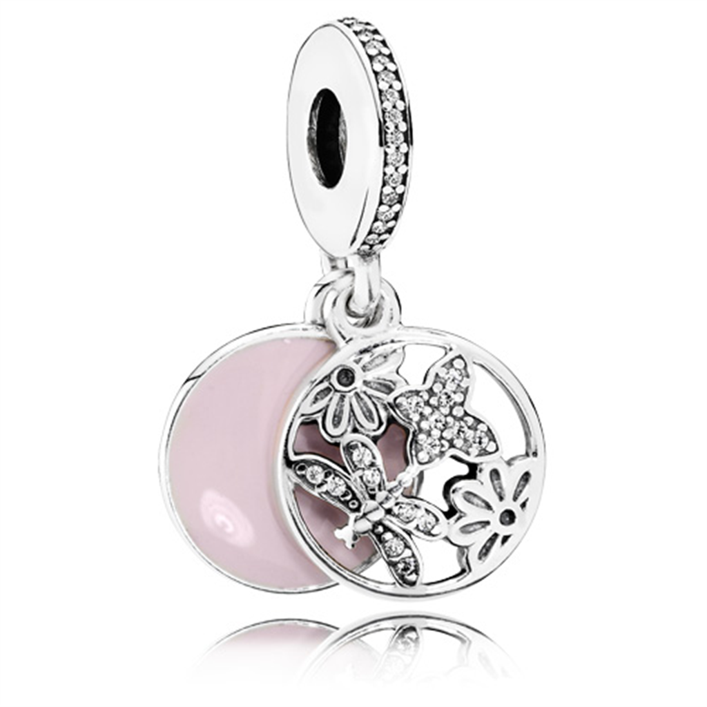 Springtime Dangle with Soft Pink Enamel Charm