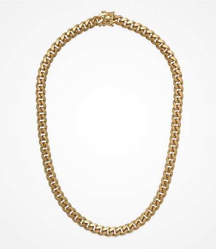 Desmos Men's 18K Gold Plated Miami 250 Cuban Necklace 22"