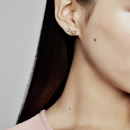 Pandora Rose Lioness And Heart Stud Earrings