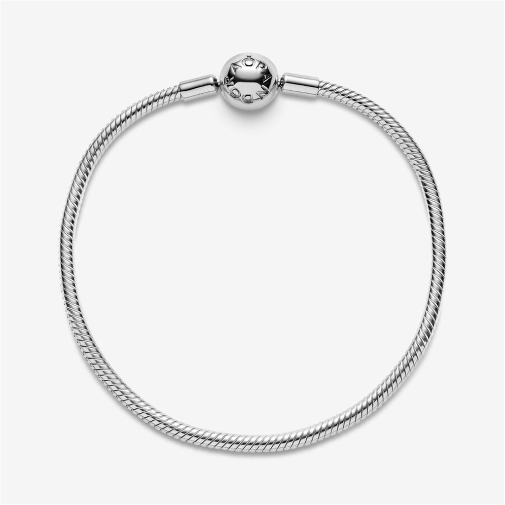 Pandora Moments Round Clasp Snake Chain Bracelet Size 18
