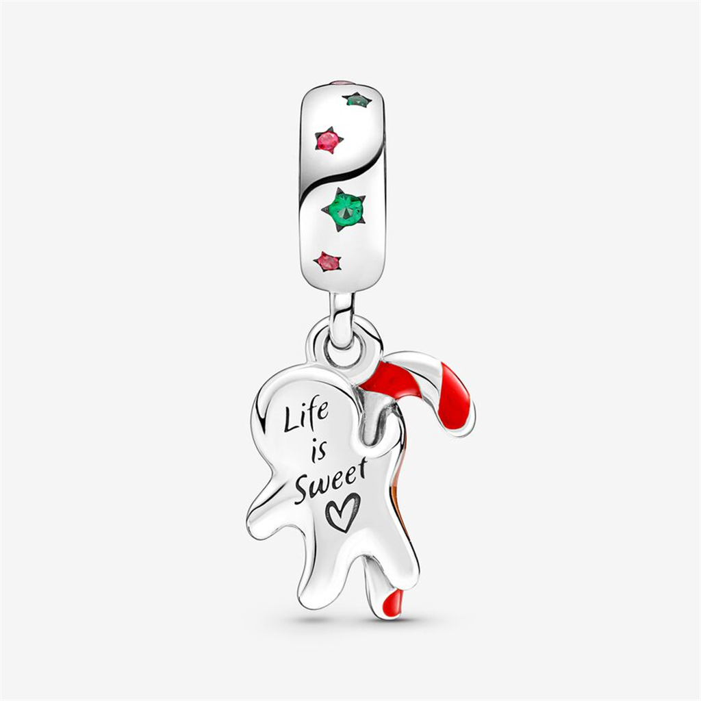 Pandora Moments "Life is Sweet" Gingerbread Man Dangle Charm