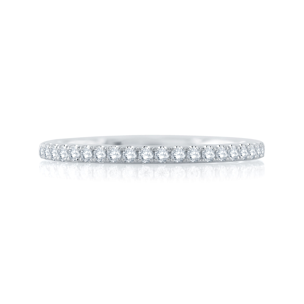 A.JAFFE 14K White Gold 0.18 CTW Diamond Wedding Band