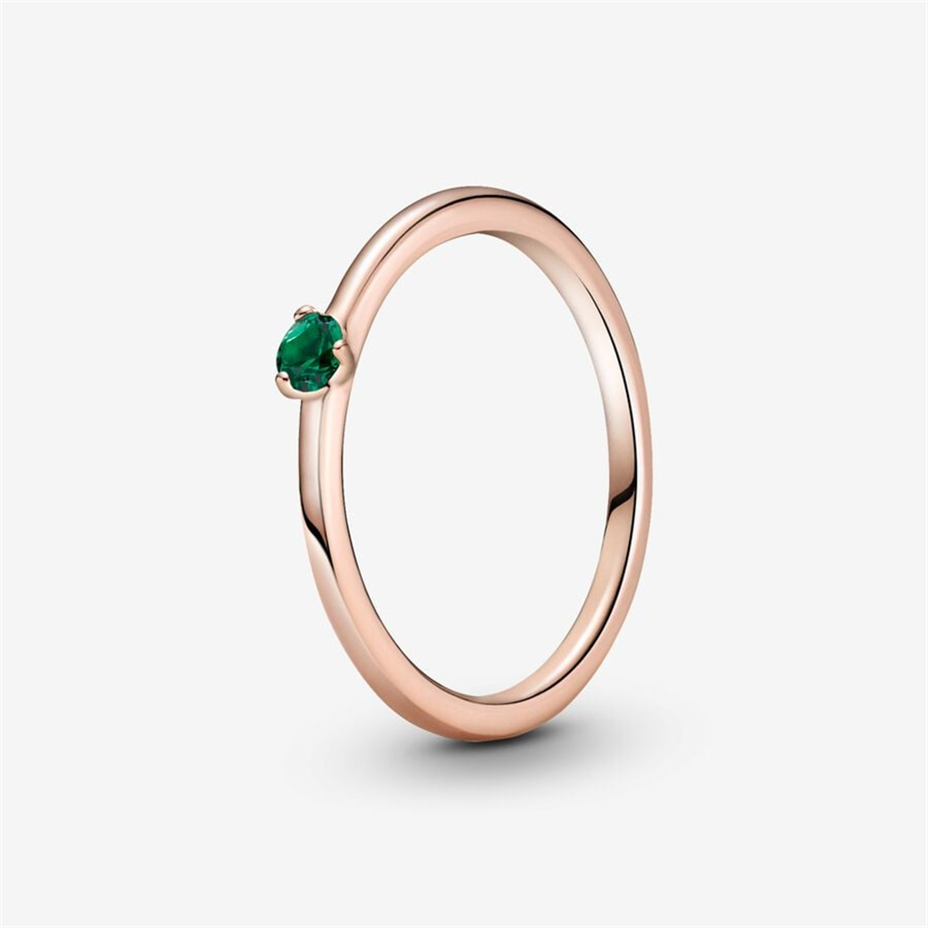 Pandora Timeless Green Solitaire Ring Size 7