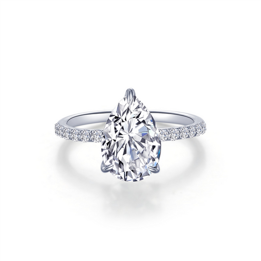 LaFonn 3 CTW Simulated Diamond Pear-Shaped Solitaire RIng
