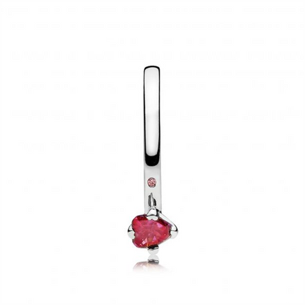 Pandora Moments "You And Me" Sparkling Red Heart Ring Size 7.5