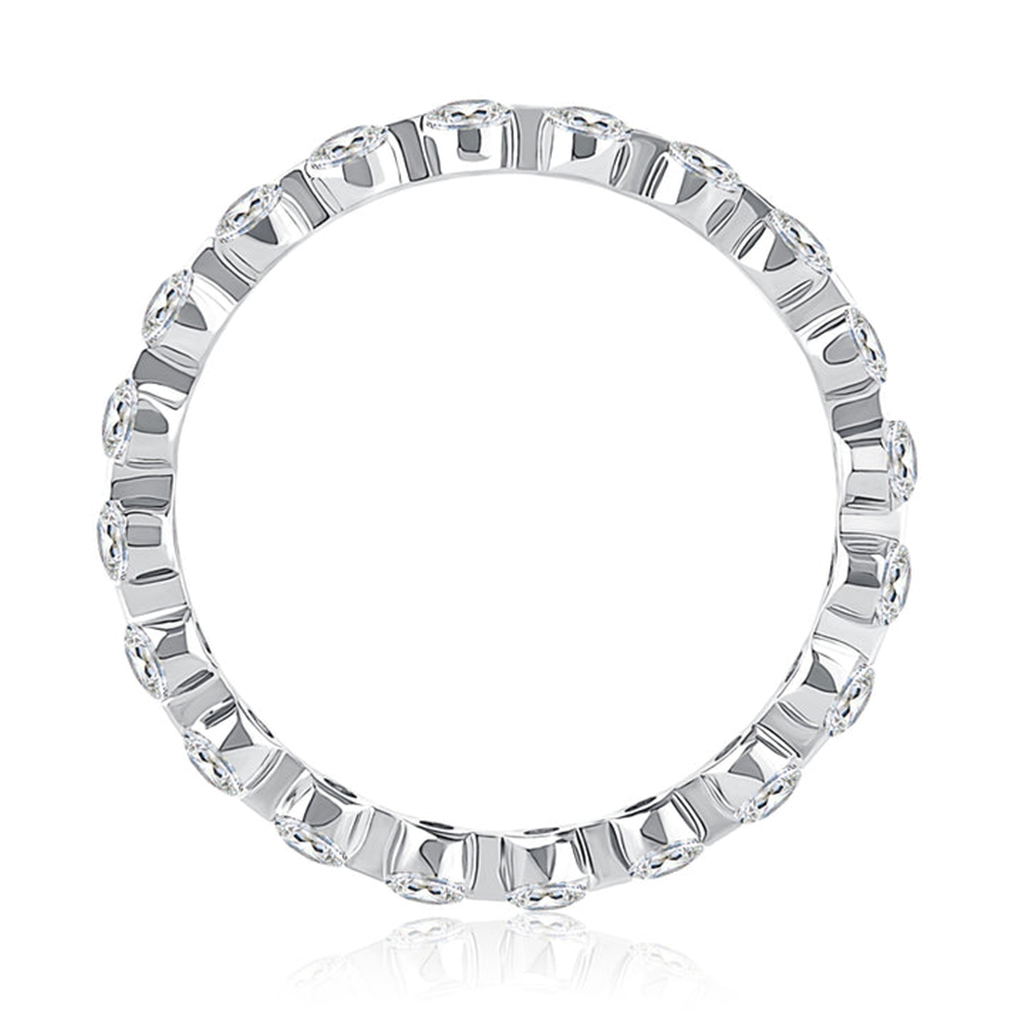 A.JAFFE 18K White Gold Diamond Bubble Diamond Wedding Band
