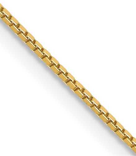 14K Yellow Gold Box Chain 18"
