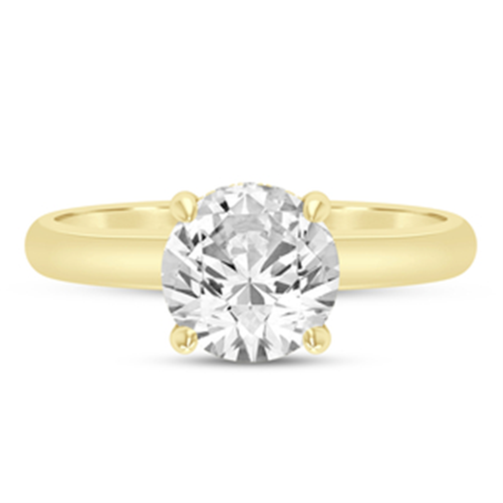 14k Yellow Gold 2 CTW Round Semi-Mount Diamond Engagement Ring
