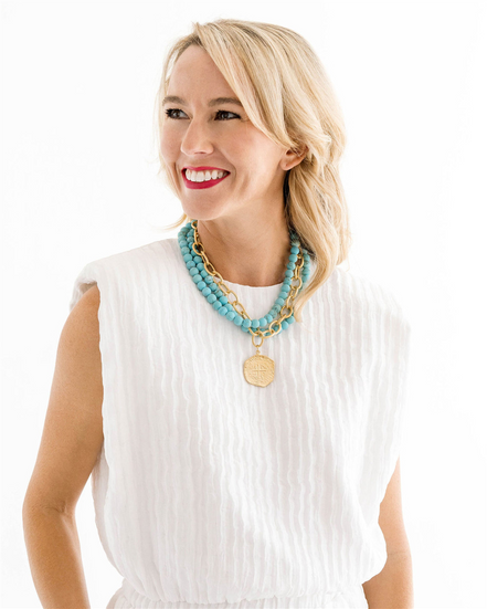 Susan Shaw Multi Strand Turquoise + Coin Necklace