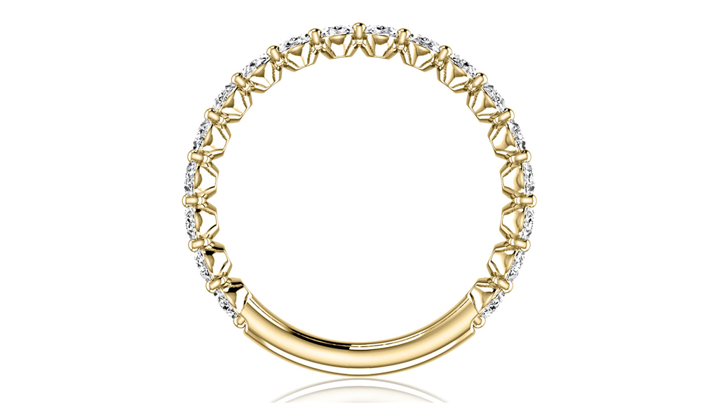 A.JAFFE 14K Yellow Gold 1.71 CTW Diamond Oval Shaped Wedding Band