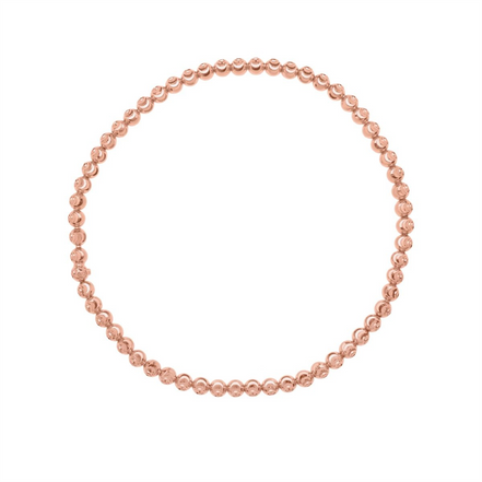 14K Rose Gold Moon-Cut Bead Stretch Bracelet