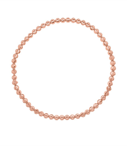 14K Rose Gold Moon-Cut Bead Stretch Bracelet
