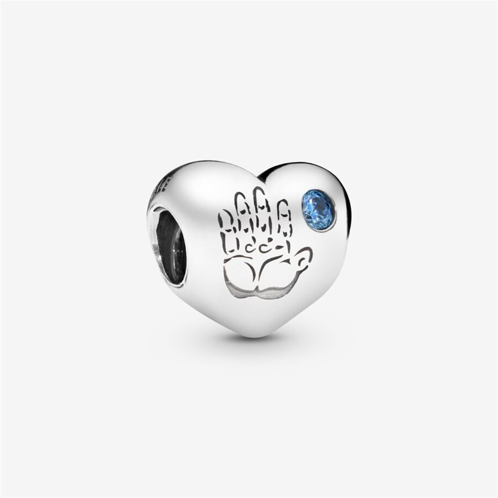 Pandora Moments Baby Boy Handprint Heart Charm