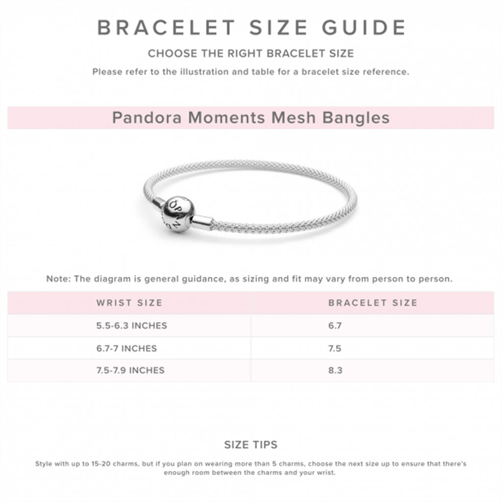 Pandora Moments Silver Mesh Bracelet Size 19