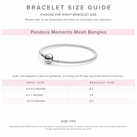 Pandora Moments Silver Mesh Bracelet Size 19