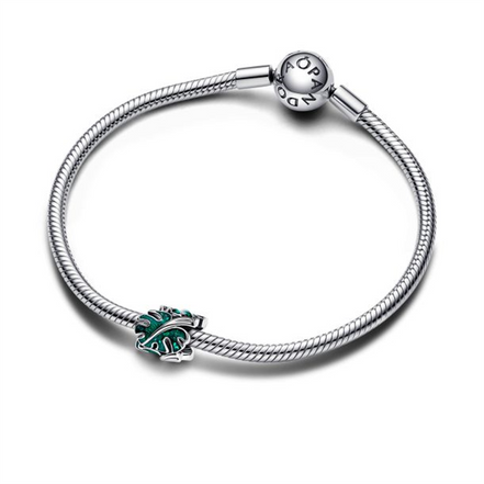 Pandora Moments Green Monstera Leaves Charm