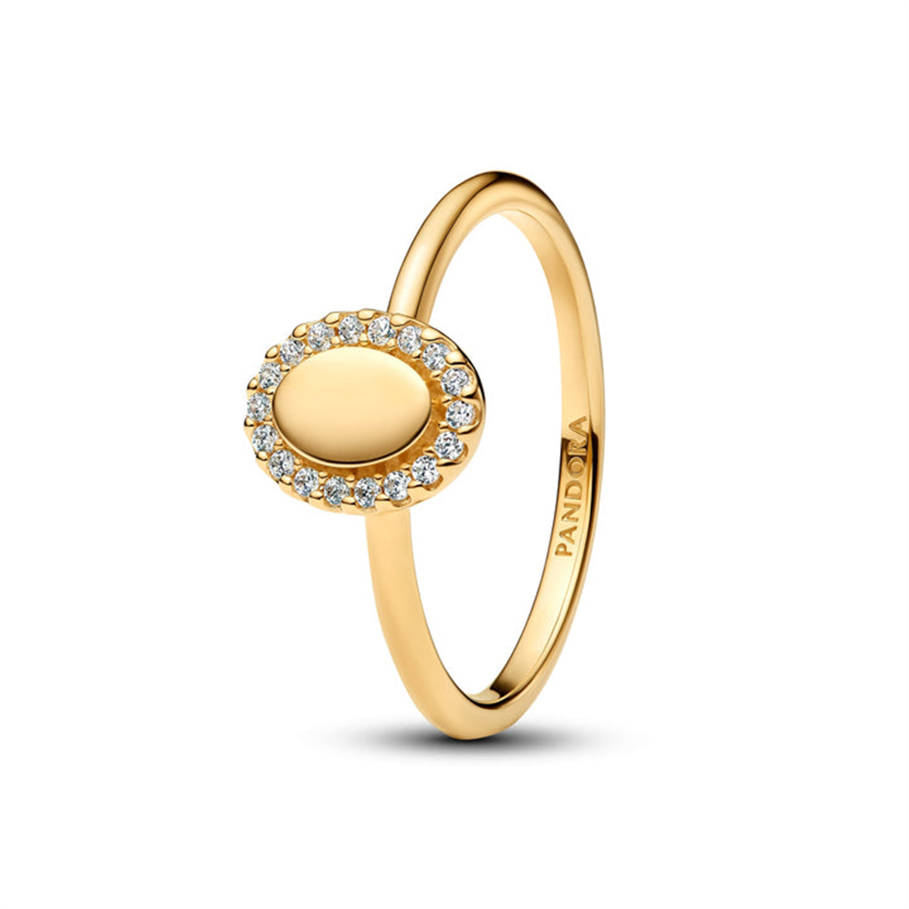 Pandora Timeless Engravable Oval Halo Ring Size 7