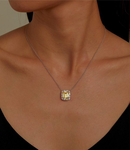 Lafonn 6.66 CTW Simulated Diamond Emerald Cut Halo Necklace