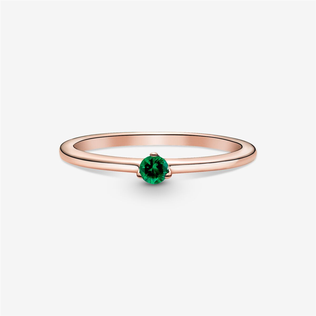 Pandora Timeless Green Solitaire Ring Size 7