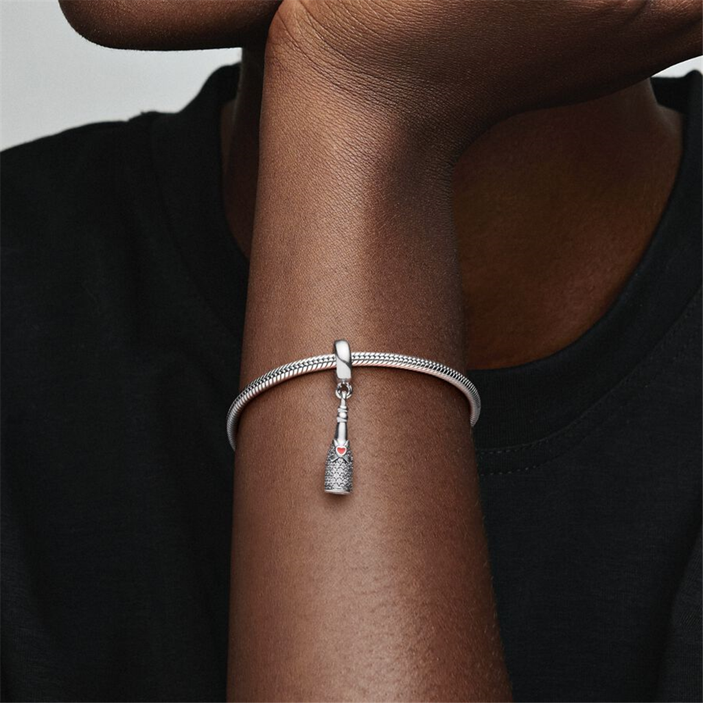 Pandora Moments Sparkling Wine Silver Dangle