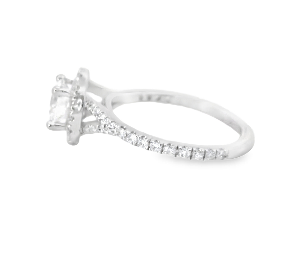 14K White Gold Diamond Split Shank Semi-Mount Engagement Ring