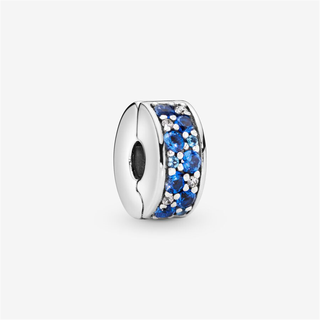 Pandora Moments Blue Pavé Clip Charm