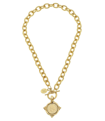 Susan Shaw Coin Toggle Necklace