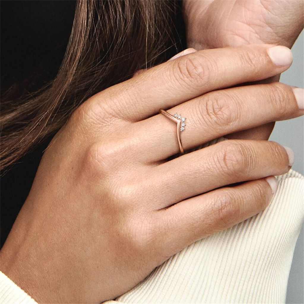 Pandora Timeless Tiara Wishbone Ring Size 4.5