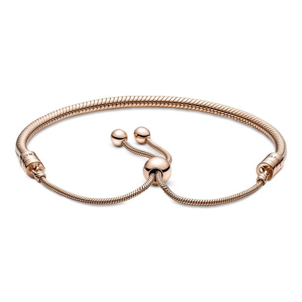 Pandora Moments Rose Snake Chain Slider Bracelet Size 2
