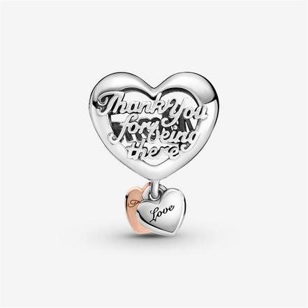 Pandora Moments "Thank You Mom" Heart Dangle Charm