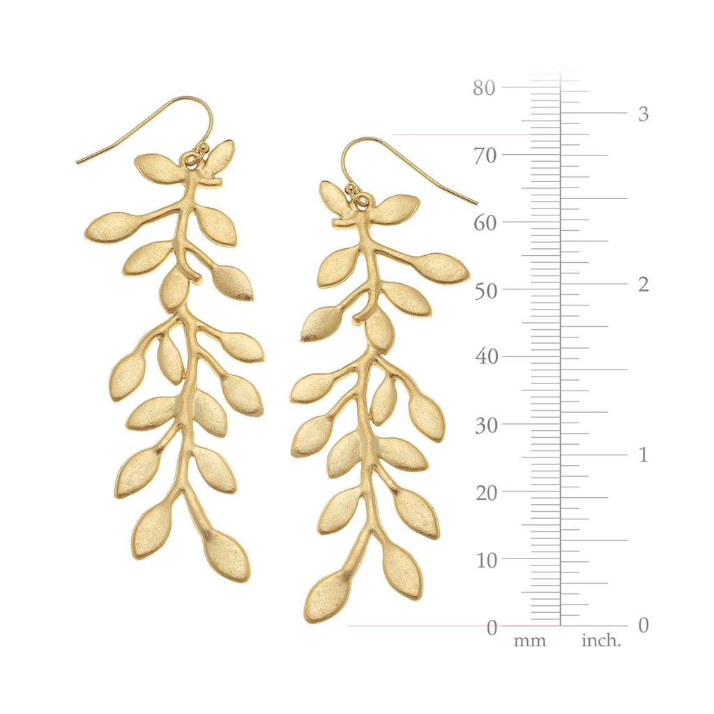 Susan Shaw Triple Gold Plated Vine Earrings