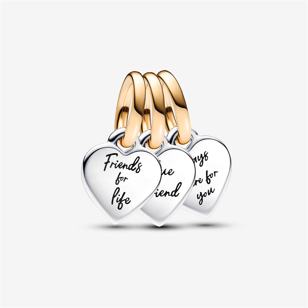 Pandora Moments Two-Tone Splittable Friendship Triple Dangle Charm