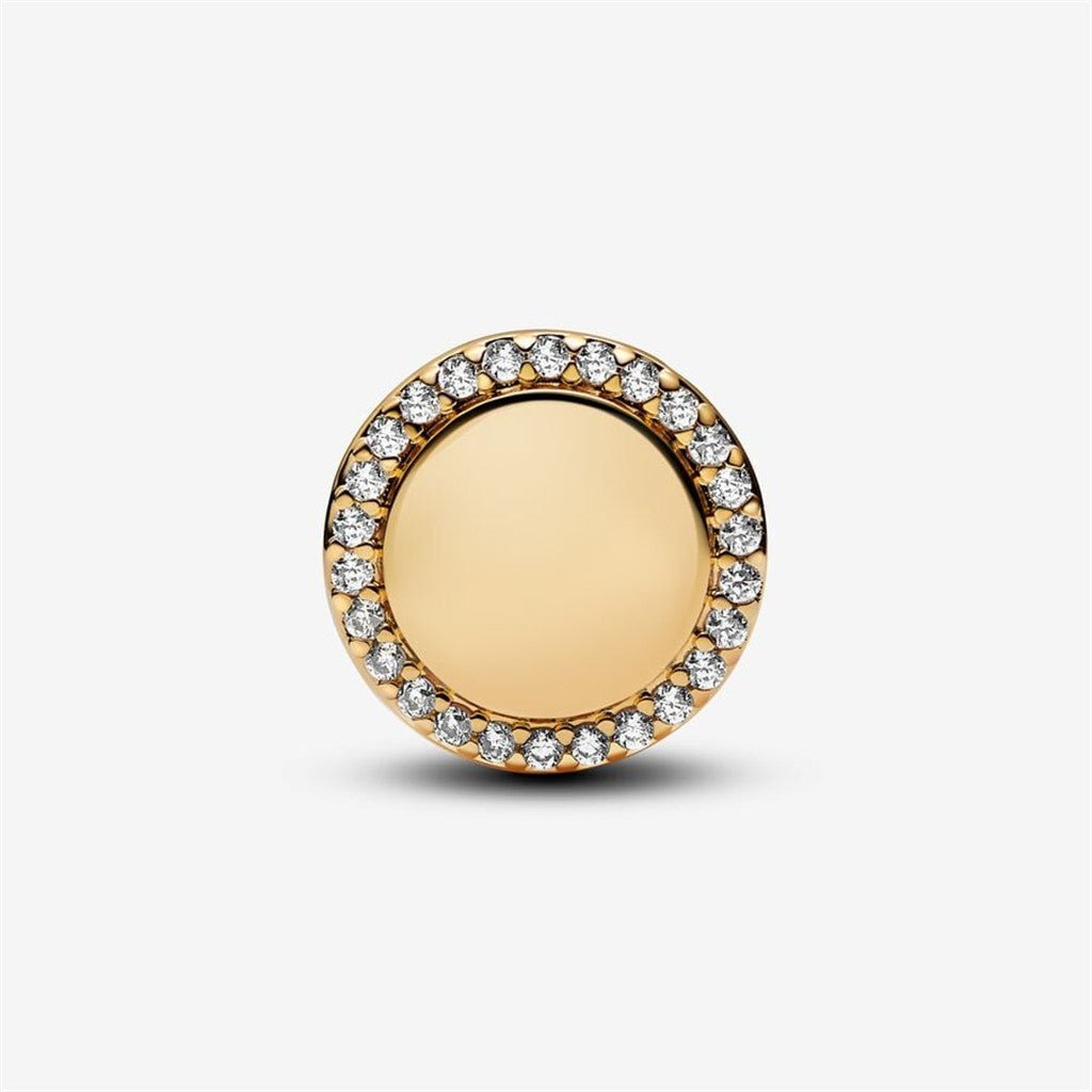 Pandora Moments Engravable Sparkling Button Charm