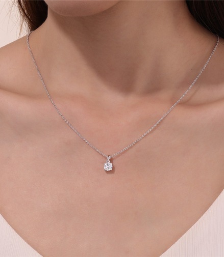 LaFonn 1 CTW Simulated Diamond 4 Prong Solitaire Necklace