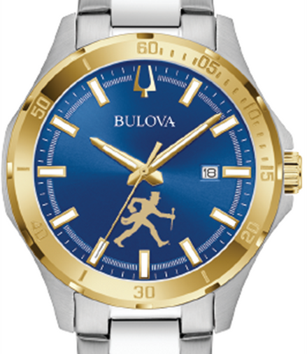 Bulova Men's Wake Forest "Walking Deacon" Two-Tone Bracelet Watch With Blue Dial