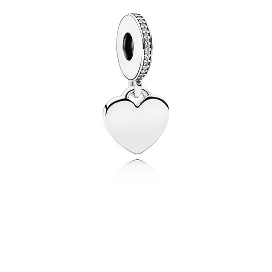 Pandora Engravable Sterling Silver Heart Dangle Charm
