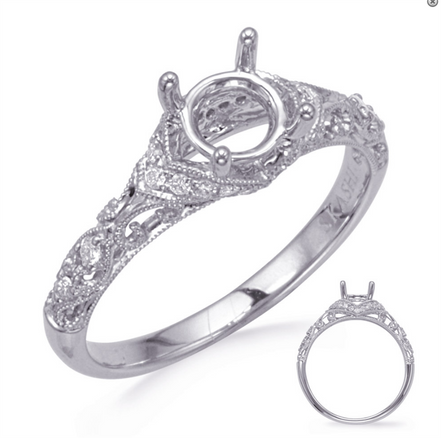 14K White Gold And Diamond Seni-Mount Engagement Ring