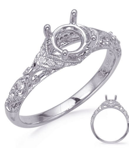 14K White Gold And Diamond Seni-Mount Engagement Ring