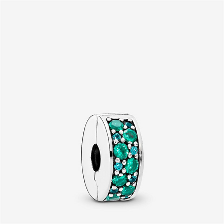 Pandora Momenrts Teal Pavé Clip Charm