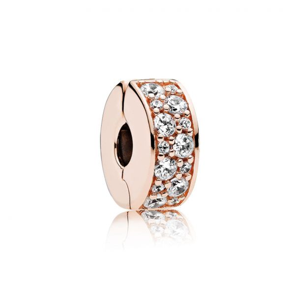 Pandora Moments Rose Clear Pavé Clip Charm
