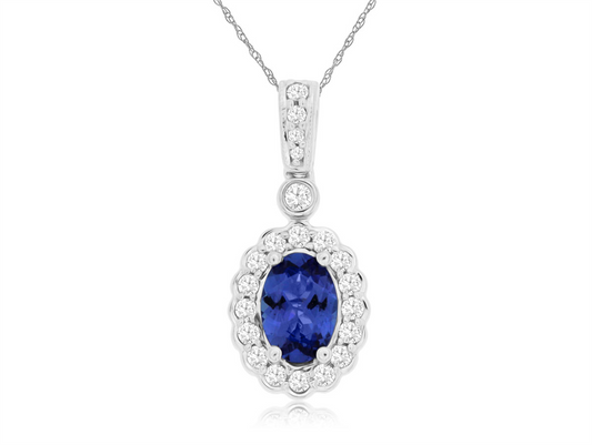 Tanzanite and Diamond Pendant Necklace