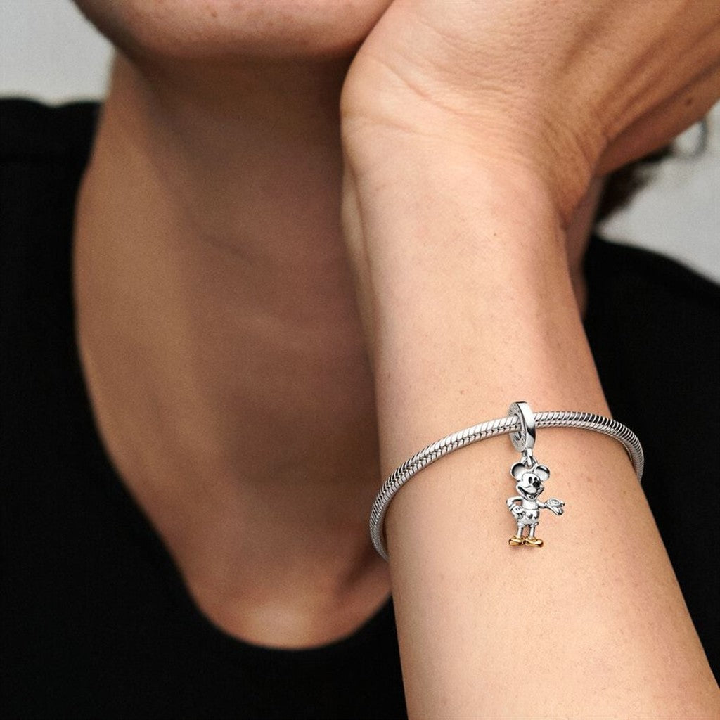 Pandora Disney 100th Anniversary Mickey Mouse Lab-grown Diamond Dangle Charm