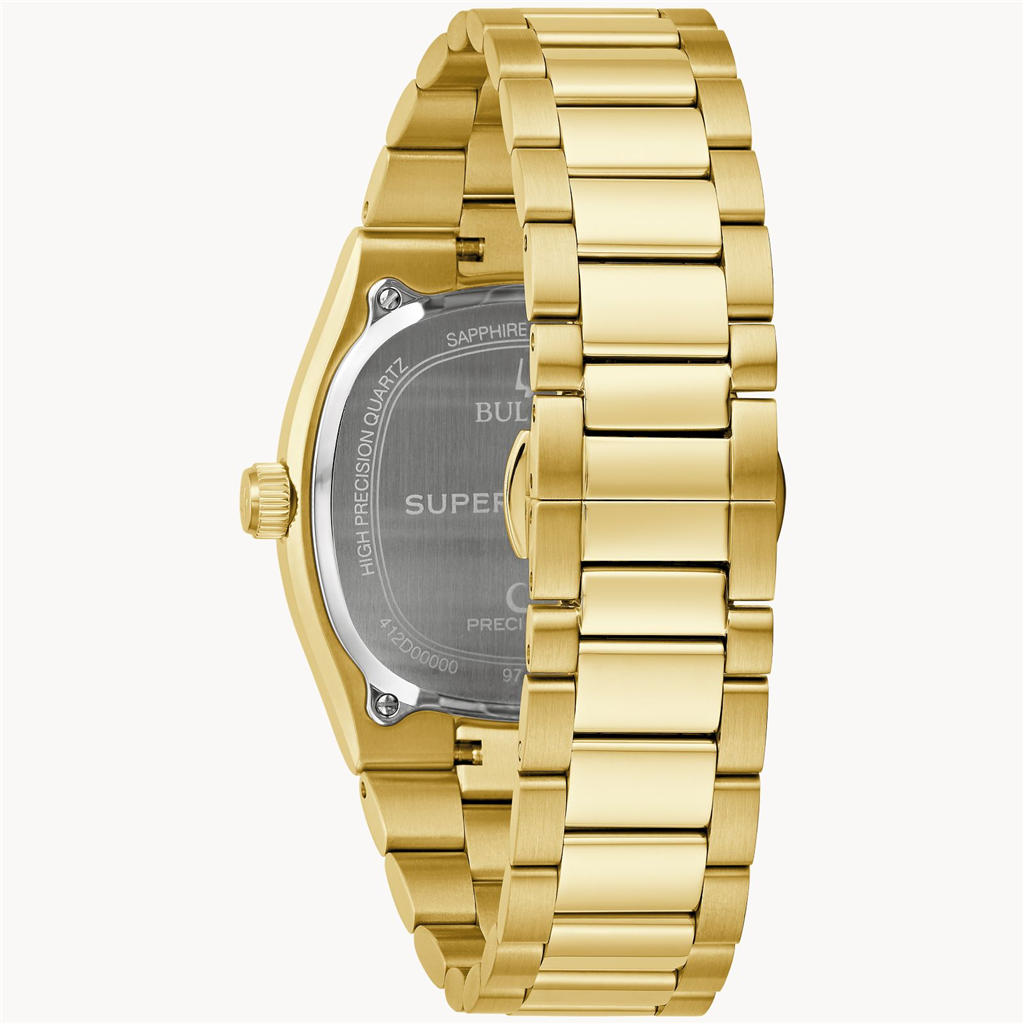 Bulova Super Seville Gold-Tone IP Bracelet Watch With Square Silver Dial